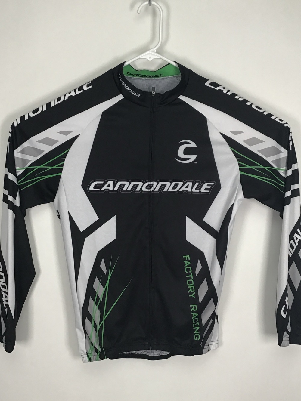 Cannondale mens long sleeve full zip cycling jersey large